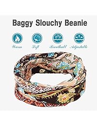 LOLIAS 3 piezas Slouchy Gorro para Mujeres Niñas Suave Ligero Chemo Cap Headwear Sleep Hats Infinity Bufanda