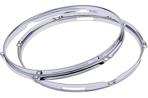 F FITYLE Heavy Duty 13 Inch 6 Lug Snare Drum Hoop Rim Batter Hoop 1.5Mm (Pack of 2)