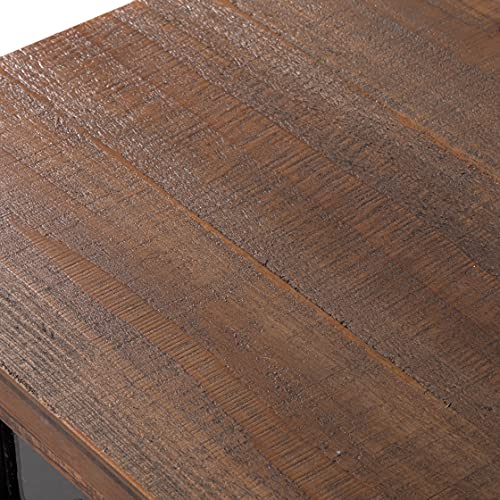 COZAYH 42” Vintage Farmhouse Console Table, Warm Brown Industrial