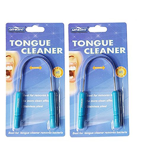 Genkent Tongue Scraper Cleaner Stainless Steel Tongue Sweeper,Remove Oral Bacteria and Bad Breath,2-Pack - Thumbnail 2