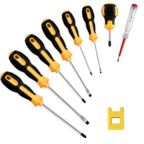 unibelin Schraubendreher Set 9-teilig Magnetisches Schraubendreher Kit mit Spannungsprüfer Profi Werkzeug zum Schrauben…