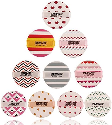 AprFairy 10pcs Air Cushion Puff Set Replacement Makeup Air Sponge Puffs Dry Wet Dual Use with BB Creams Powder Foundation Concealer Blush Highlighter, Independent Packaged