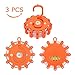 SAFETYON 3 Pack Led Road Flares Roside Safety Light 9 Modes Flashing Warning Light Emergency Disc Road Beacon with Magnetic Base and Hook for Car Truck Bike Boat