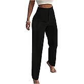 Floerns Women's High Waisted Pleated Straight Leg Pants Business Work Dressy Trousers