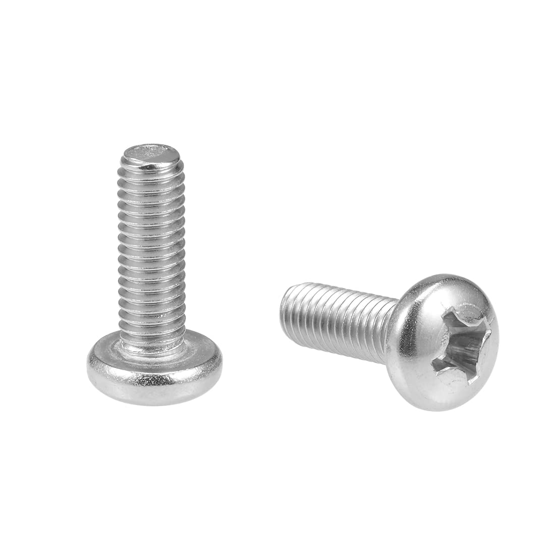 sourcing map M6x18mm Machine Screws Pan Phillips Cross Head Screw 304 Stainless Steel Fasteners Bolts 30Pcs
