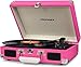 Crosley CR8005D-PI Cruiser Deluxe Vintage 3-Speed Bluetooth Suitcase Turntable, Pink