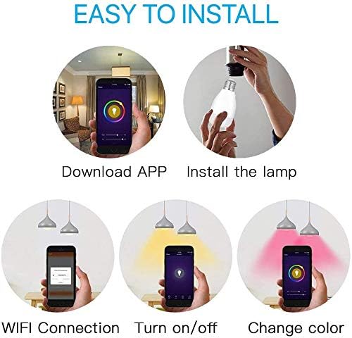 Bombilla Led Inteligente Wifi Compatible Con Smart Life Google Home Alexa IFTTT Smart Bulb RGB 7W E27 Multicolor Para Domtica Temporizador Programable 2 Unidades