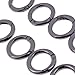 JUNKE O Ring Zinc Alloy Round Carabiners Rings Spring Snap Clips Hook Locking Keyring Buckle, Pack of 20 (Black-tone)