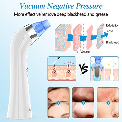 Blackhead Remover, Gahoroy Blackhead Vacuum Suction Remover, Electronic Pore Vacuum Cleaner, Acne Extractor Tool Set with LED Display for Facial Skin Treatment