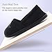 ULTRAIDEAS Women's Comfy Memory Foam Cotton Knit Slippers, Ladies' Plush Terry Lining Loafer Lightweight House Shoes with Indoor Outdoor Anti-Skid Rubber Sole (M /7-8 B(M) US, Black)