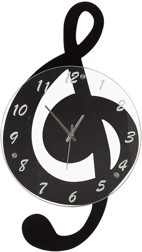 Qazxsw Moderne Wanduhr Musiknoten Wanduhr Kinderzimmer Wanduhr