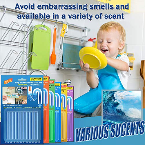 Drain Sticks Drain Cleaner and Deodorizer Drain Stix Dissolve Grease