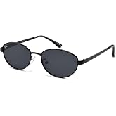 Pro Acme Retro Oval Sunglasses for Women, Polarized Fashion Shades | 90s Vintage &amp; 2000s Y2K Inspired Eyewear with Metal Frame, TAC 1.1 Polarized UV400 Lenses for Daily Wear