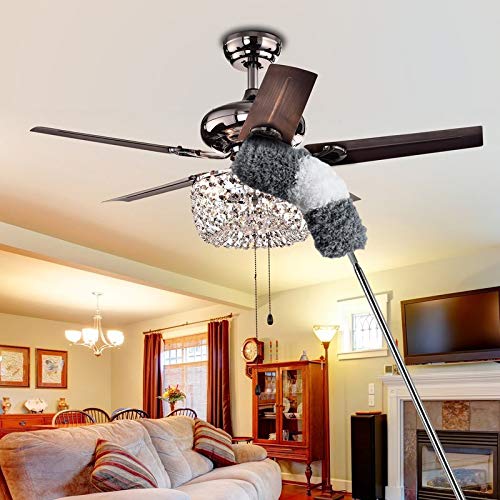 Telescoping Microfiber Duster,Ceiling Fan Duster, Retractable Stainless Steel Pole,Bendable Washable Head,30-100 inches,for Cleaning Roof, Blinds, Cobwebs,Ceiling, Corners,Furniture,Car,Skylight