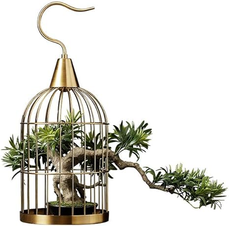 Amazon Com Wystao Bird Cage Decoration Simulation Plant Potted
