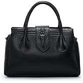 Genuine leather women's handbag with detachable shoulder strap, black, cross-body, single-strap, large capacity, purse