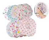 yueton Pack of 8 Vogue Lady Elastic Waterproof Plastic Shower Bathing Salon Hair Cap (Dot series)