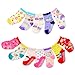 Lystaii 12 Pairs Anti-slip Soft Cotton Baby Kid Socks for 1-3/12-36 Months Years Baby 3.5''-4.7'' Cute Cartoon Boys Girls Toddler Socks Random Color Non-Skid Knit Infants Socks
