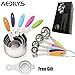 AEDILYS 10 Piece Best Measuring Spoons/ Measuring Cups for Dry & Liquid Ingredients （Free Egg Separator） - Ergonomic Design With Slip Resistant Silicone Handles - Perfect for Baking & Cooking (colour)