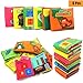 Here Fashion Soft Activity Book (Set of 6) Fun Interactive Soft Book for Toddlers with Crinkly Sounds, Developmental Toy, Nontoxic Fabric Baby Cloth Activity Crinkle Soft Books