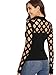 MakeMeChic Women's Criss Cross Collar Long Sleeve Solid Fitted Blouse T-Shirt Tops (Small, Black)