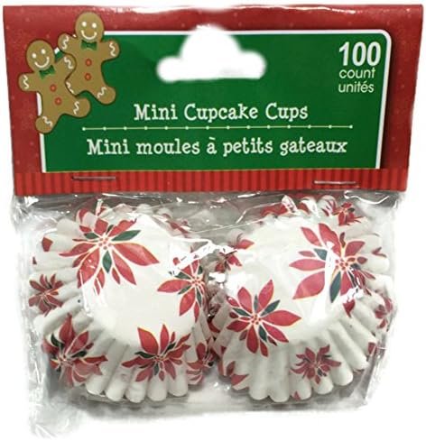 Holiday Classics Mini Cupcake Cups, 100 Count (Flower Design)