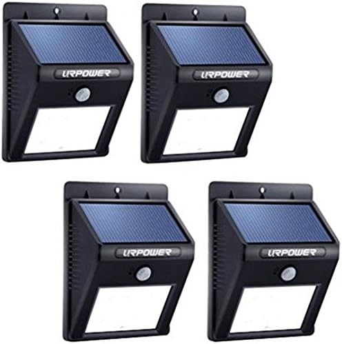 Solar Light by URPOWER 8 LED Outdoor Wireless Waterproof Solar Powerd Security Motion Sensor Lighting for Outside Garden Yard Wall Patio Yard Outdoor Landscape Path 4 Pack