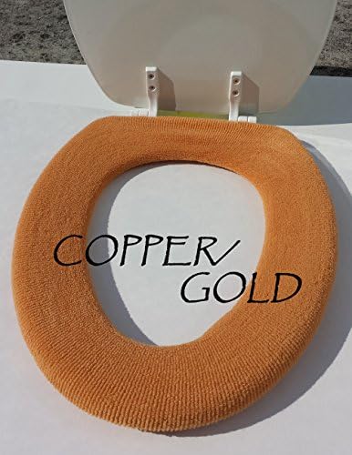 Bathroom Toilet Seat Warmer Cover Washable (Copper Gold)
