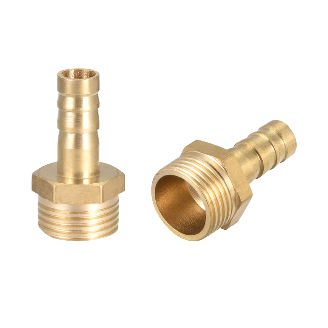 sourcing map Brass Hose Barb Fitting,Connector,8mm Barb x G3/8 Male Pipe Adapter,2pcs