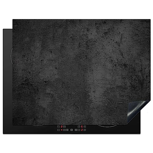 KitchenYeah© Herdabdeckplatte Einteilig Ceranfeld Abdeckplatte für Induktionsschutz Ceranfeldabdeckung Vinyl Herdabdeckplatten Beton - Vintage - Rustikal - Grau