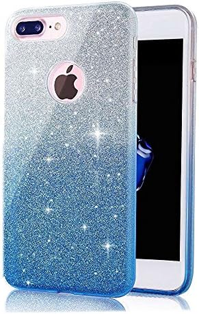 iPhone 7 Case- SUNYI Bling iPhone 7 Case, Fashion Handmade Shiny Bling Glitter Sparkly Crystal Clear Cover with Slim Premium 3 Layer Hybrid Soft Shockproof Protective Case for iPhone 7