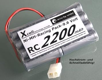 X-Cell accu-by-seidel RC - Racing Pack 9,6V 2200mAh Akku für Toy Fahrzeuge - Racing-Pack mit Tamiya-Stecker. Hochstrom- und S