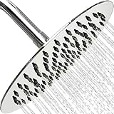 Rain Shower Head Stainless Steel - NEW 2019 High Pressure 8 In Rainfall Bathroom Powerful Spray Shower Heads - Best High Flow Fixed Chrome SPA Showerhead with Adjustable Metal Swivel Ball