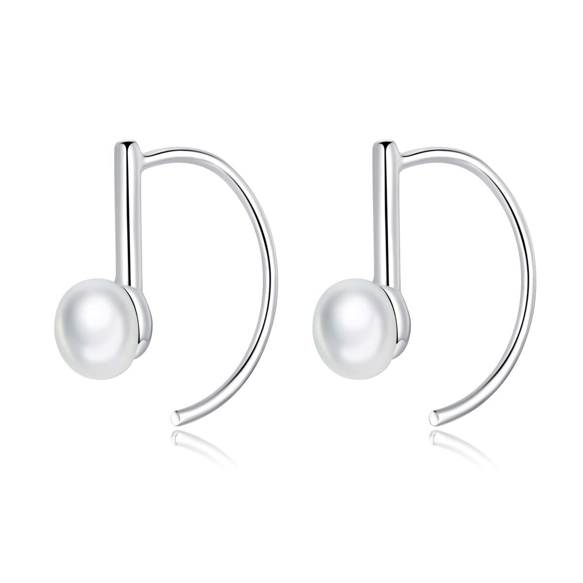 Silver 925 Jewellery Earrings Big Circle Geometric Stud Earrings for Women Shell Pearl Earings Female Korea Jewellery
