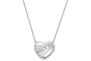 SONIA JEWELS Solid 925 Sterling Silver Vintage Antiqued I Love You More 18in. Pendant Necklace Charm Chain 18"