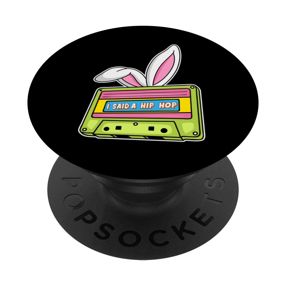 Happy Easter Hip Hop 80's Cassette Egg Hunting Basket Bunny PopSockets Swappable PopGrip