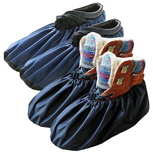 2 Pairs Waterproof Shoe Boot Covers Washable Reusable Non Slip