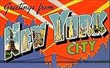 American Vinyl Greetings from New York City Sticker (Vintage Post Card NYC Design)