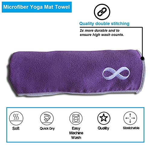 YogaAddict Yoga Mat Towel Towel and Hand Towel Set 100 Microfiber