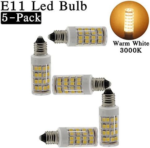 XYTGD E11 led bulb, 40W Equivalent Halogen Replacement Lights,Dimmable, Mini Candelabra Base, 400 Lumens AC110V/ 120V/ 130V, 3000K Warm White, Replaces T4 /T3 JD Type clear e11 light (Pack-5)
