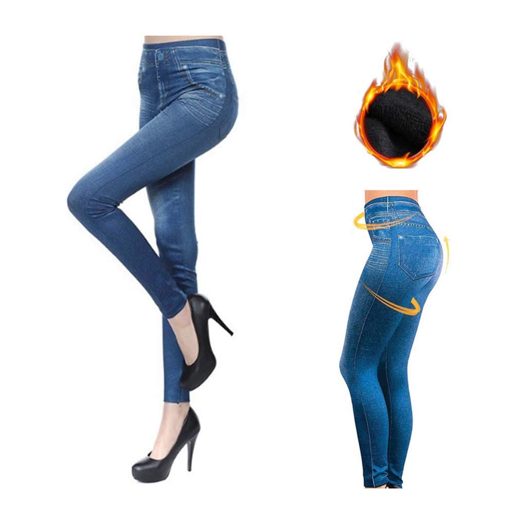 Thermal fleece denim jeans Clearance