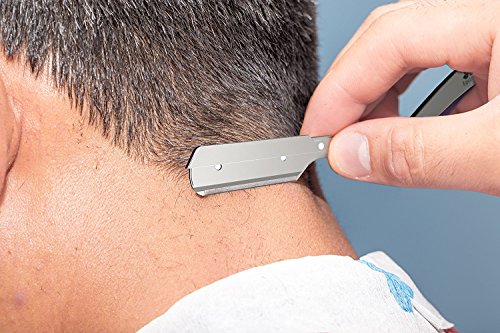 Equinox Professional Stainless Steel Straight Edge Razor with 100 Single Edge Derby Premium Blades - Thumbnail 2
