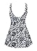 Surenow Women One Piece Skirtini Crossover Porcelain Skirted Plus Size Swimdress Bathing Suits