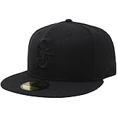 New Era 59Fifty Hat Seattle Mariners Black on Black Fitted Cap 11591102