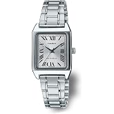 Casio LTP-V007D-7B Women's Rectangular Stainless Steel Roman White Dial Dress Watch
