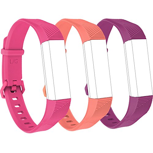 RedTaro Replacement Bands for both Fitbit Alta HR and Fitbit Alta, Small Large, the Alta HR New Design Wristbands,Fitbit Alta HR and HR Accessory Bands (#103 Pink, Coral, Deep Purple, Small)