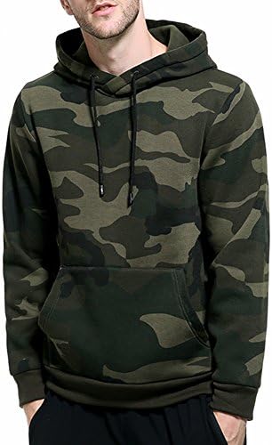ASALI Men's Camouflage Pullover Hoodies Camo Hooded Sweatshirts Army Green 2XL #03