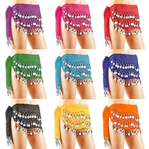Hip Scarfs For Belly Dancing 10pcs Hip Scarves With 128 Silver Coins Belly Dance Waist Costume Belt Chiffon Dangling Belly Dance Sequins Hip Scarf Hip Scarfs For Belly Dancing 10pcs Hip Scarves With 128 Silver Coins Belly Dance Waist Costume Belt Chiffon Dangling Belly Dance Sequins Hip Scarf