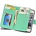 iPhone 5s Case,iPhone SE Case,iPhone 5 Case,by Ailun,Two-in-One PU Leather Wallet Case,Magnetic Detachable TPU Back Cover&Multiple Card Slots Cash Compartment,Wrist Strap[Mint Green]
