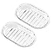 iDesign Plastic Bar Soap Holder for Bathroom Shower - Set of 2, Round, Clear